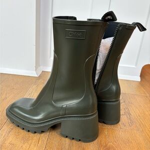 Green platform rubber Chloé boots